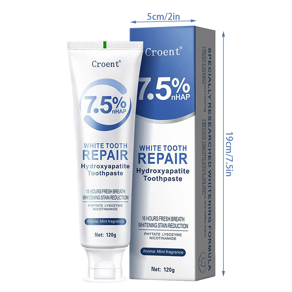 120g Hydroxyapatytowa Pasta do Zębów Wybielająca Chroni Zdrowie Dziąseł Głębokie Czyszczenie Redukuje Przebarwienia Świeży Oddech Narzędzia do Pielęgnacji Jamy Ustnej