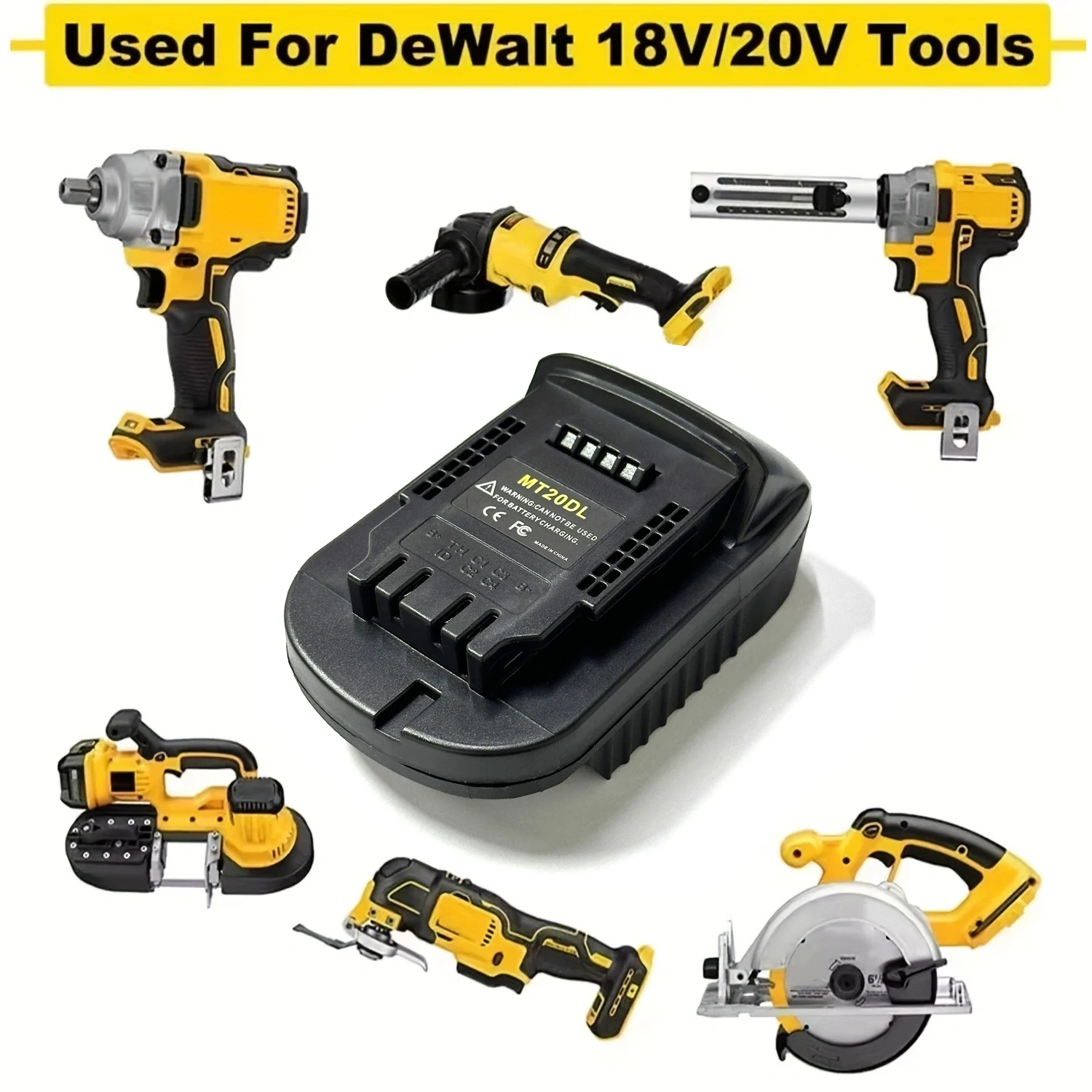 Dewalt용 Makita용 MT20DL 배터리 어댑터, Makita 18V 리튬 배터리를 Dewalt 20V 전동 공구용으로 변환(배터리 없음)