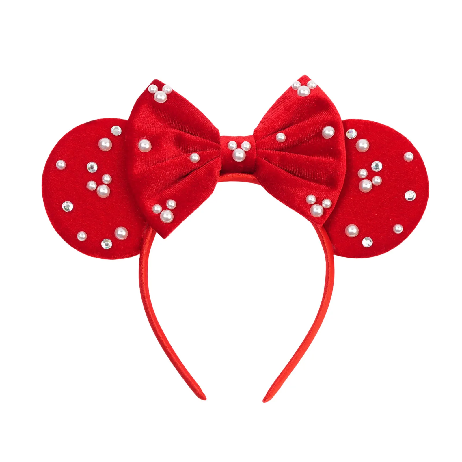 Neue modische Perlen-Mausohren-Stirnbänder für Mädchen, Kinder, Frauen, Pailletten-Schleifen, Haar-Accessoires für Kinder, Party-Kopfbedeckung, Kinder-Haarband – Detail 8