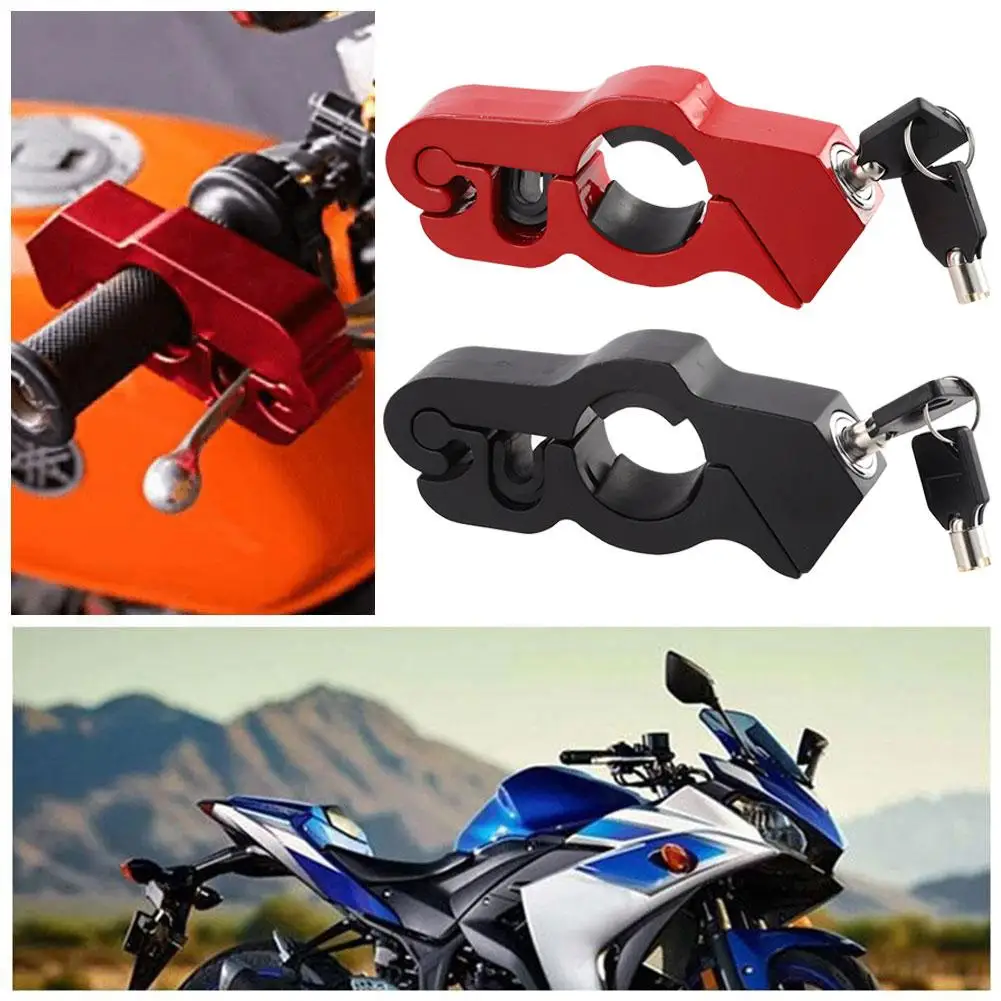 Motorcycle Handlebar Lock Handlebar Brake Handle Solid Imitating ATV Theft Dirt Street Lock Pull Safe Rod Anti Bikes Steal K6C8