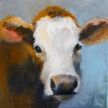 

ANIMAL Cow ORIGINAL art TOP art oil painting-24 inch art painting #TOP animal Decor ART OIL PAINTING ON CANVAS