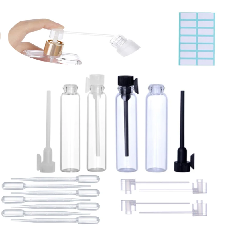 1/2/3/5 ML Mini Glass Sample Vials Perfume Bottle with Dropper for Laboratory Liquid Fragrance Test Refill Tools
