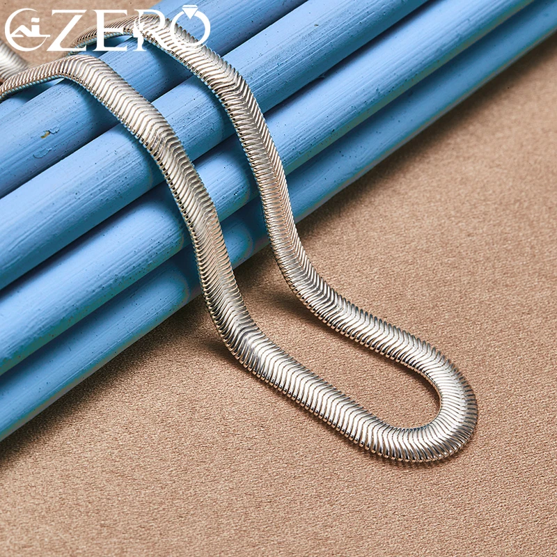 925 Sterling Silver Necklace Bracelets Jewelry Set 6mm Flat Soft Snake Chain Fashion For Women Mens Wedding jewelry set,silver jewelry,silver jewelry set