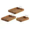 Rectangular Hand Woven Serving Tray Multipurpose Decoration Vegetables Holder Kitchen Organizer Crafts for Coffee Table Home 1