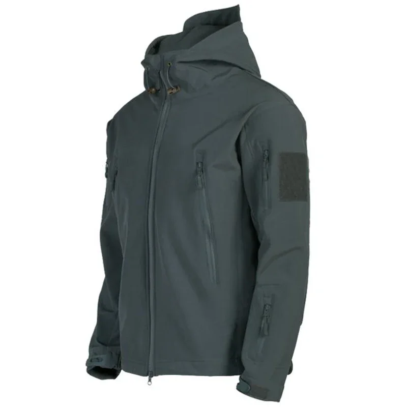 Men's winter coat casual fleece insulation soft shell windproof waterproof jacket coat windproof camouflage hat parka coat