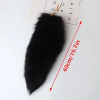 40Cm Fox Wolf Fur Tail Keychains For Women Men Faux Fur Pompom Pendant Keyring Bag Charm Car Key Chain Rings Handbag Accessories 6