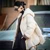 Schinteon Women Down Jacket Casual Loose Over Size Warm Autumn Winter Outwear White Duck Down with Hood Fashion Coat 2024 New 4