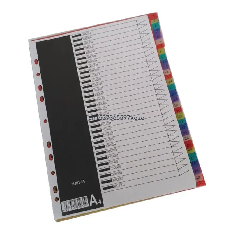 

31 переплет для листов, разделители, разделители для файлов, практичные разделители по предметам для школы