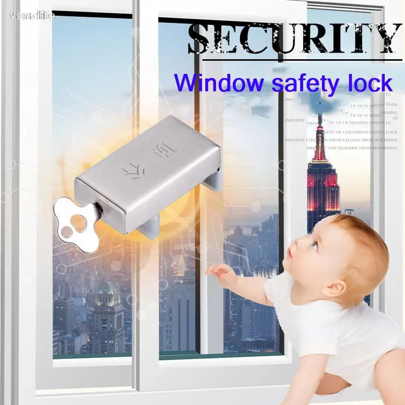 Window lock aluminum alloy screen and door lock sliding door child protection safety sliding anti theft limiter