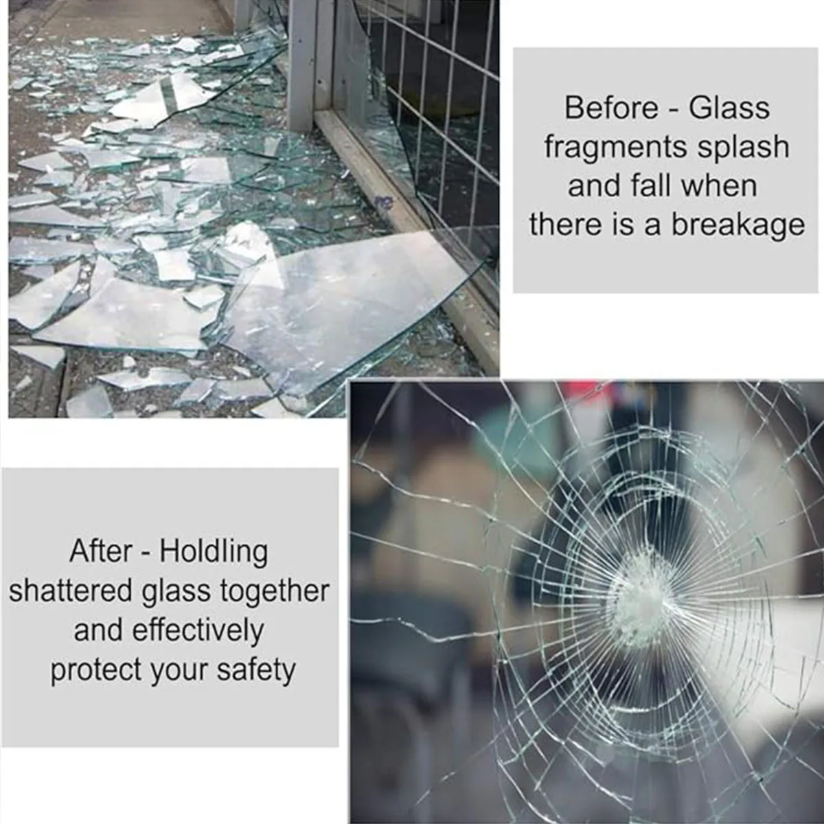 4 Mil Thicness Transparent HD Security Anti theft Window Film Shower Room Bathroom Window Door Explosion proof Tempered Film
