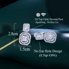 CWWZircons No Ear Hole Design Square Drop Dangle CZ Women Party Wedding Engagement Clip on Earrings Without Piercing CZ903 2