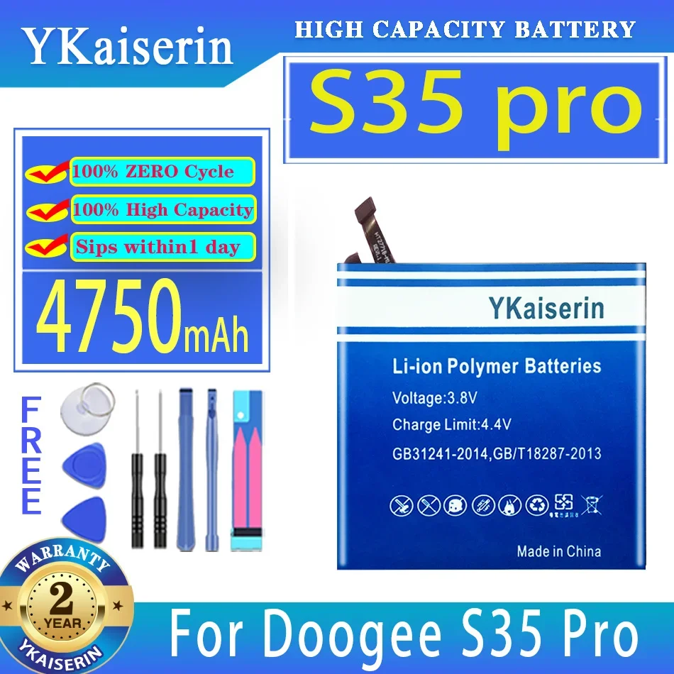 

YKaiserin Battery S35 Pro (BAT20M154350) 4750mAh For Doogee S35Pro Mobile Phone Batteria