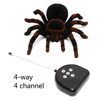 RC Spider Eye Shine Halloween Simulation Scary Plush Creepy Tarantula Remote Control Tricky Cockroach Soft Prank Lizard Kid Toy 1