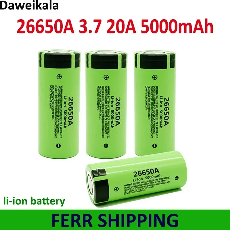 Neue 26650A 3,7 V5000Mah Batterie Hohe Kapazitasse 26650 20A Batterie Di Potenza Lithium-Ionen Akku Fur Spielzeug Taschenlampe Werkzeug