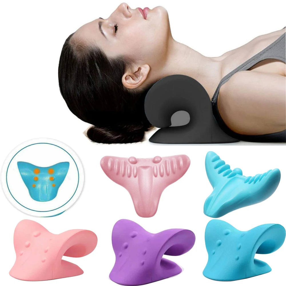 Award-winning Chiropractic Neck Pillow, Blue Neck Support, Neck Pain Relief,  Cervical Pillow, Neck Traction, Size Medium 