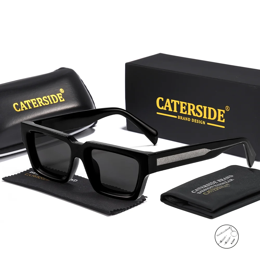 CATERSIDE Damen-Sonnenbrille mit dickem Rahmen, hochwertige verschreibungspflichtige Brillen für Herren, personalisierbar, individuell anpassbar, einfache Suneyeglass UV400 – Detail 9