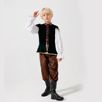 Medieval Children Little Prince Play Clothes European Ethnic Clothing German Beer Clothing Boys Stage Performance Costume Sets