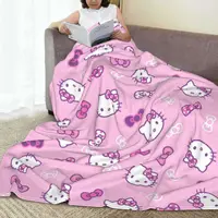 Hello Kitty Super Warm Blanket Travel Plush Throw Blanket Novelty Bedroom Flannel Bedspread Sofa Bed Cover 2