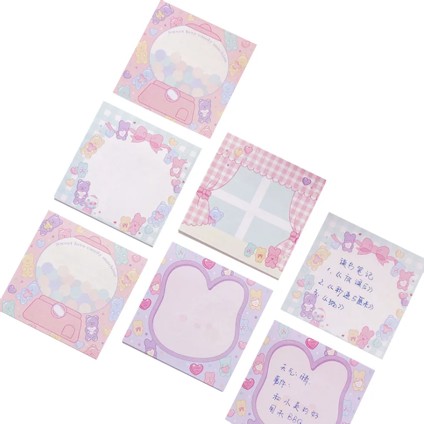 

free shipping 10packs/lot Pink Girl Sweetheart Memo Pad Planner Notes Sticky Notes Stationery 4 Options For Students Gifts