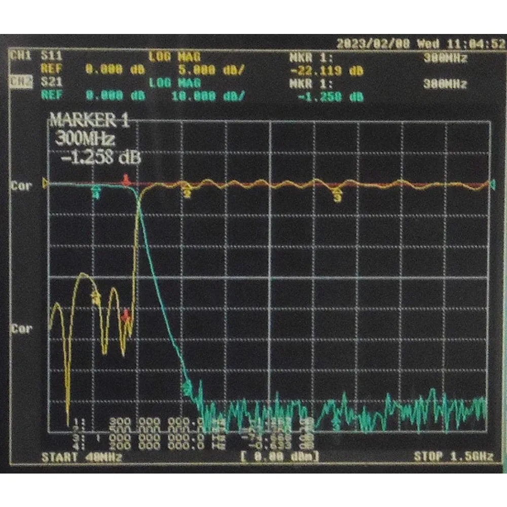 300MHz 9 차 로우패스 필터, 작은 볼륨의 개별 LC 부품, SMA 인터페이스