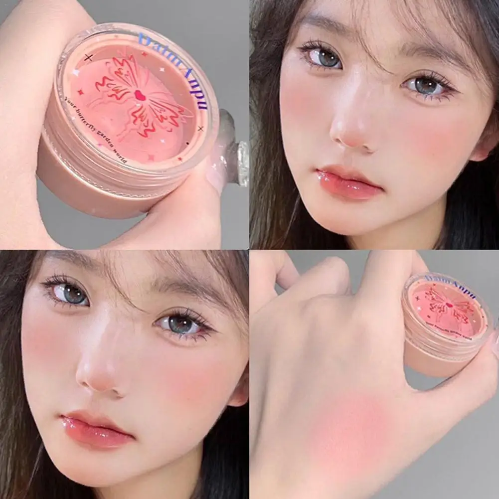 

Korea Air Sense Blush Mud Mousse Blush Palette Rose Cheek Tint Blusher with Puff Makeup Matte Peach Rouge Contour Shadow