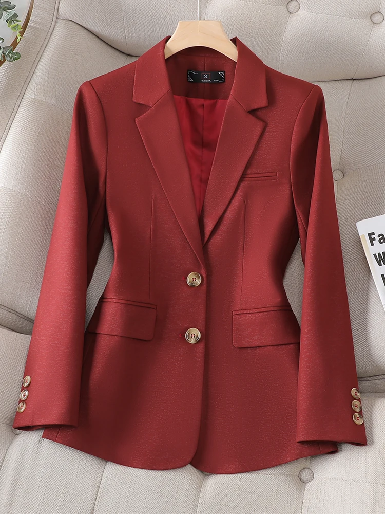 Women Blazer Jacket Ladies Black Khaki Red Green 2023 New in Female Business Work Wear Formal Long Sleeve Autumn Winter Coat