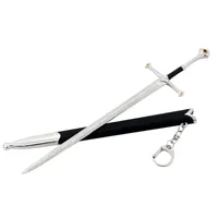 18-22cm Lord of F Rings Medieval Weapon Glamdring Aragorn Narthil Sword Metal Katana Samurai Sword Keychain Ornaments Gifts Toy 1
