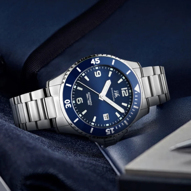 shanghai watch 200m waterproof mechanical men's dive watch 41mm ceramic bezel automatic wristwatch calendar luminous watch s3080 Shanghai Watch 200M Waterproof Mechanical Men's Dive Watch 41mm Ceramic Bezel Automatic Wristwatch Calendar Luminous Watch S3080 6