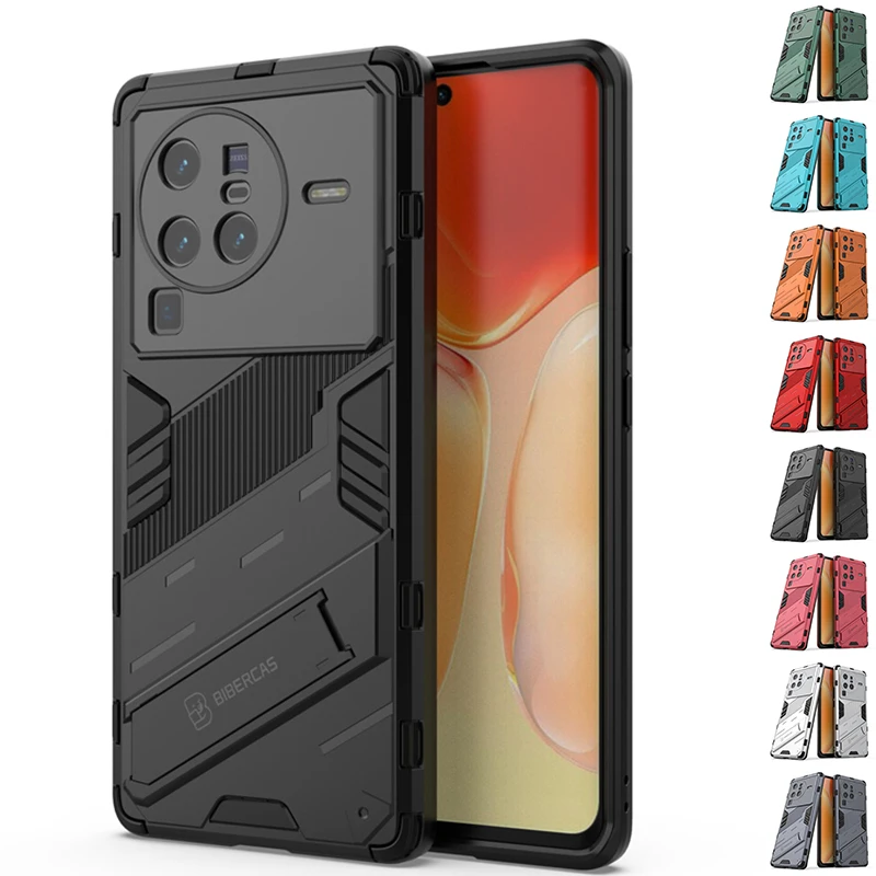 Per Vivo X80 Pro Cover Per Vivo X80 Pro Capas Antiurto Full Bumper Kickstand Cover Posteriore Per Vivo X 80 X80 Pro Fundas