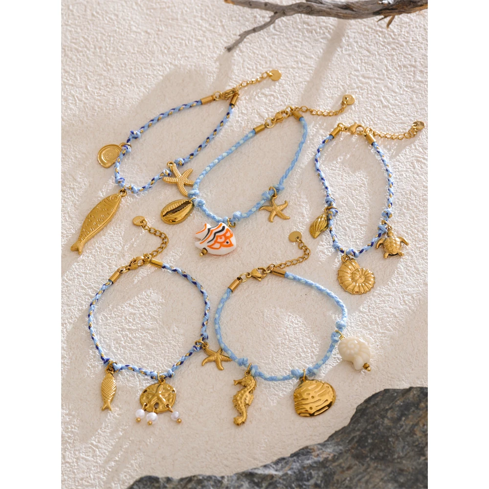 Yhpup Bracelet Braided Starfish Bracelet Oceanic Summer Daily Wear
