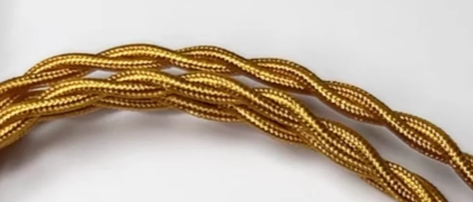 Vintage Twisted Fabric Electrical Wire - Copper Core, Woven Textile Pendant Lamp Cord