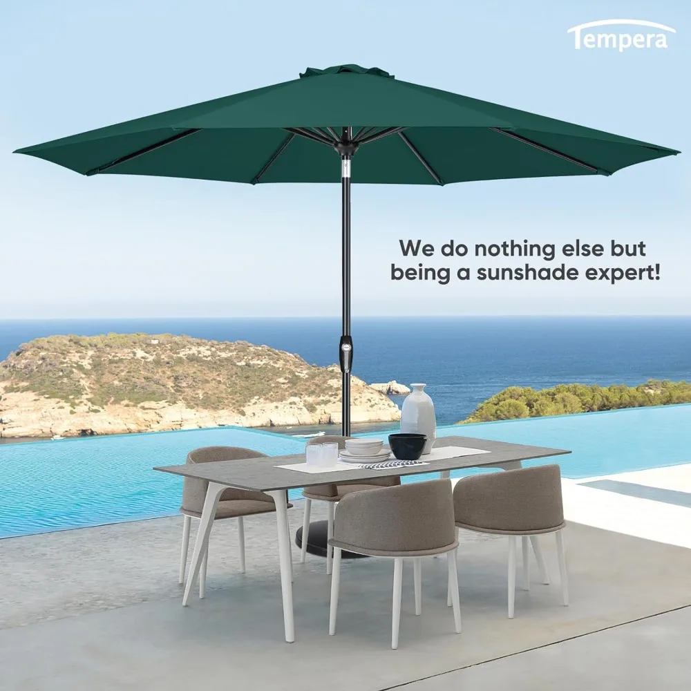 

10ft Patio Market Outdoor Table Umbrella with Auto Tilt and Crank,Large Sun Umbrella with Sturdy Pole&Fade Resistant Canopy