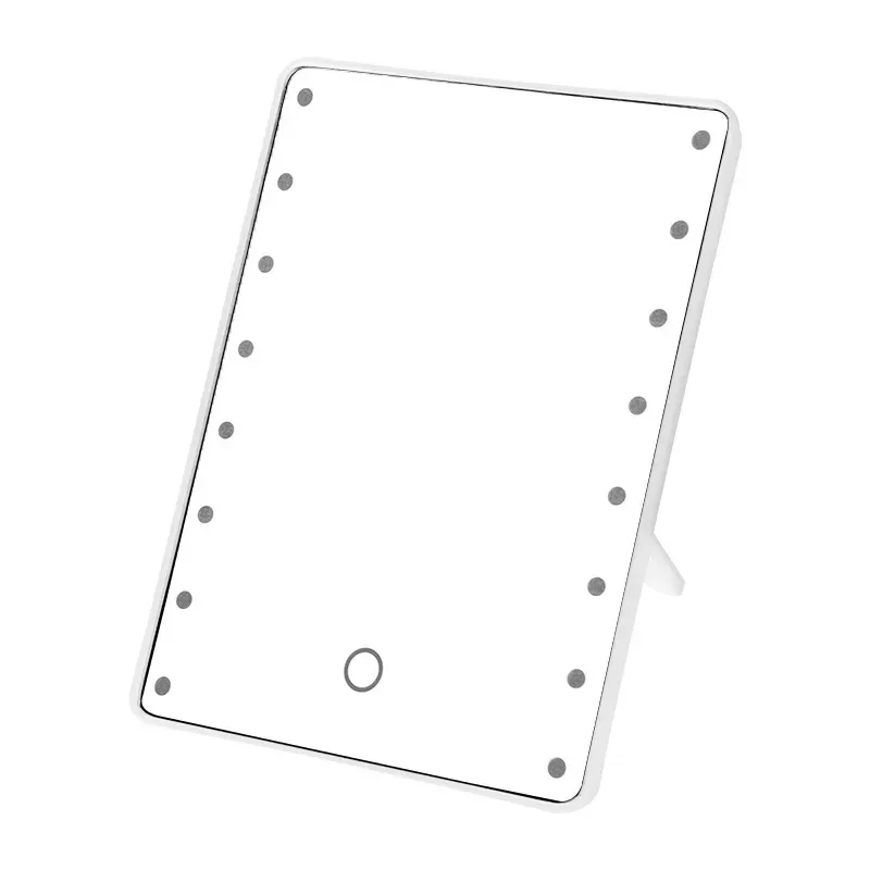 מראת איפור וניטי עם תאורה, מראת קוסמטיקה עם מתג מגע נייד, טעינת USB או עמידה לסוללה, מעמד מתקפל לנסיעות