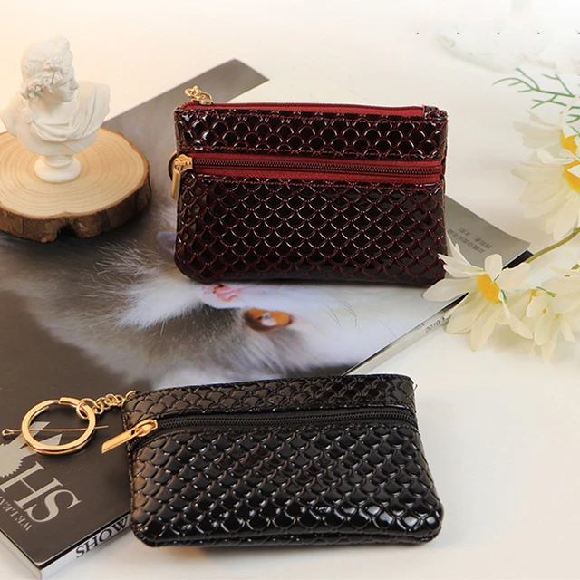 PU Leather Zipper Coin Purse Wallet Change Pouch Card Cash Holder Storage  Bag
