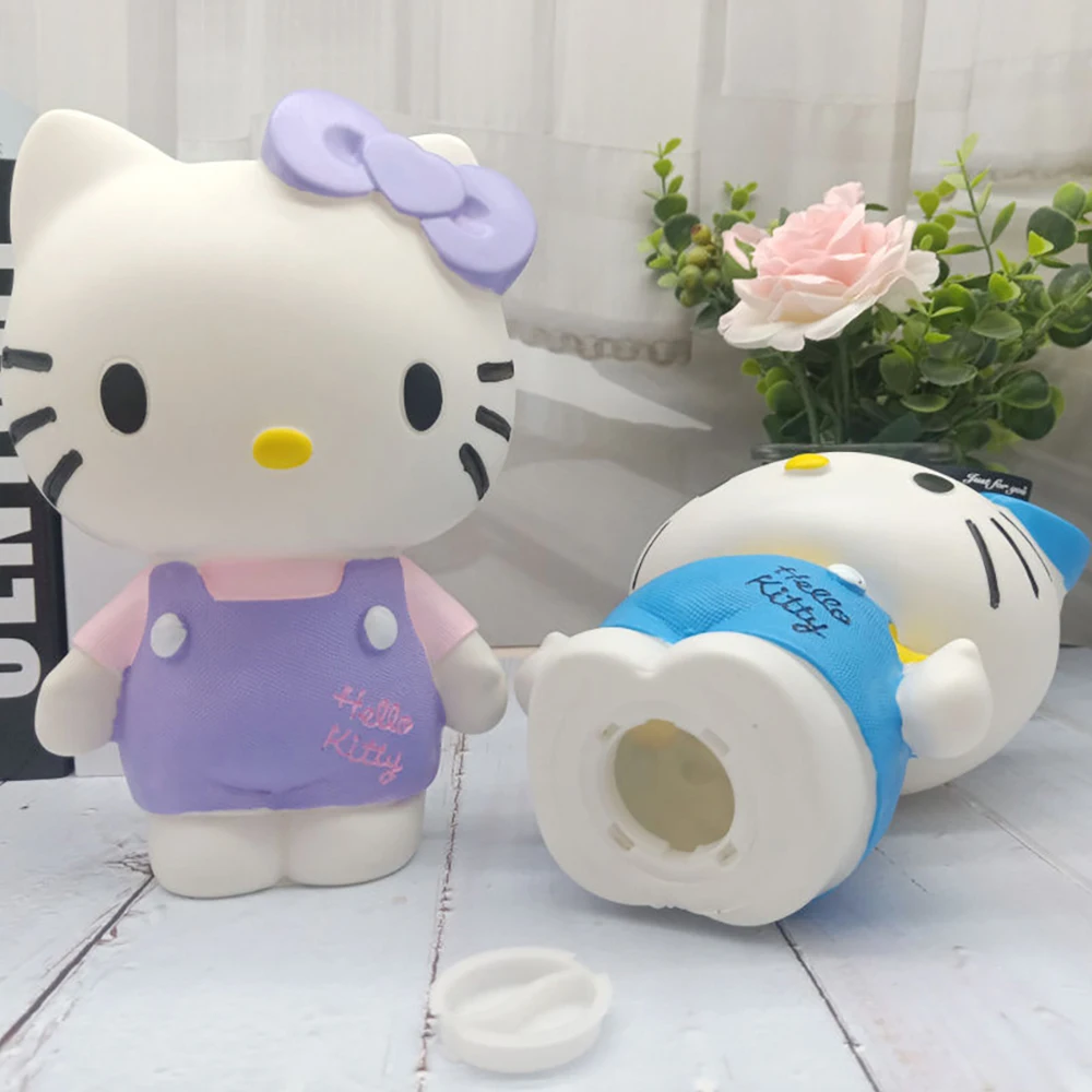 

Kawaii Cartoon Hello Kittys Piggy Bank Cute Unbreakable Plastic Money Box Storage Children Money Saving Box Kids Toys Home Decor