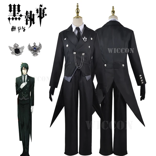黒執事アニメのコスプレ衣装,ユニセックス,ブローチ付き