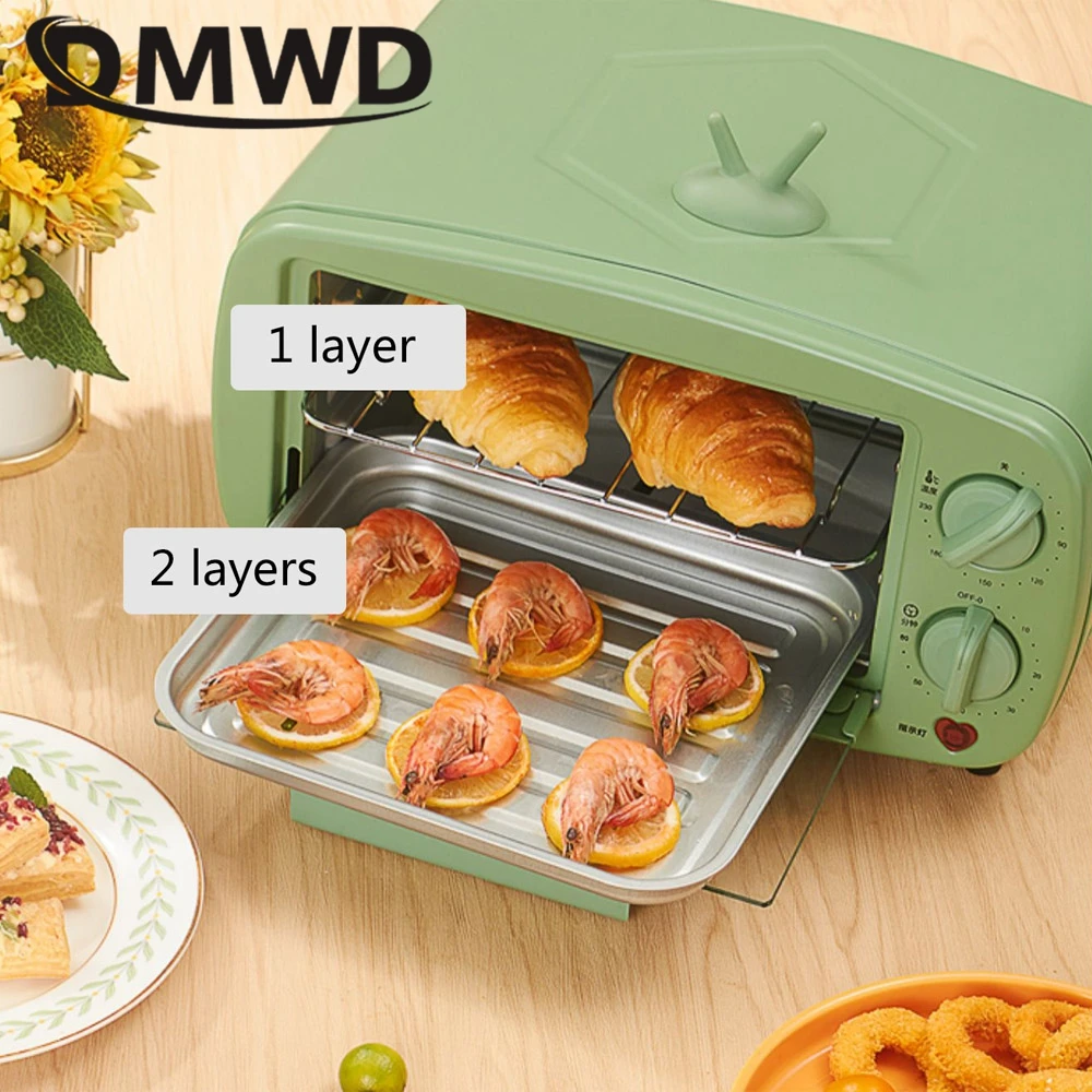 12L Electric Oven Bread Toaster Pizza Cake Cookies Maker Dessert Baking Tool Breakfast Machine BBQ Roaster 60min Timing 220V