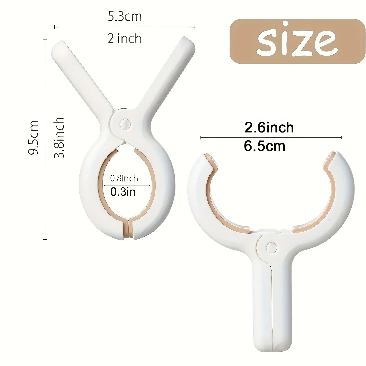 6/12pcs Plastic Clothes Clips Blanket Drying Clips Windproof Clothes Clips Beach Towel Clips Heavy-duty Household Items