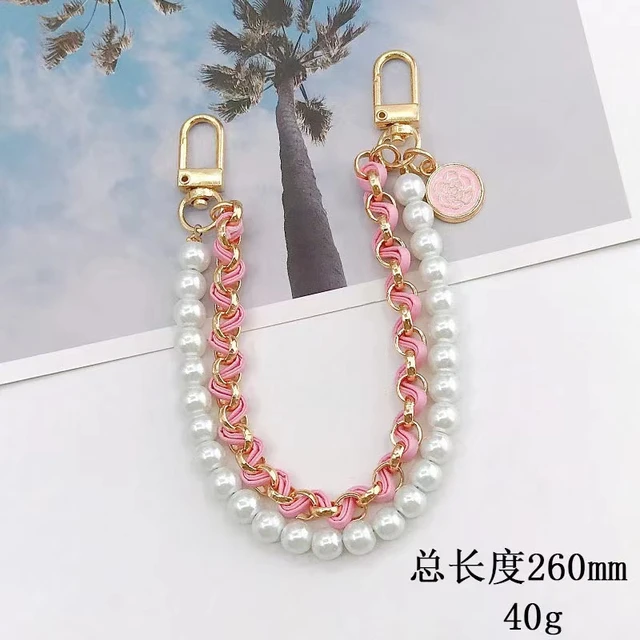 Purse Strap Cute Detachable Short Beaded Pearl Bag 26cm Lady Purse