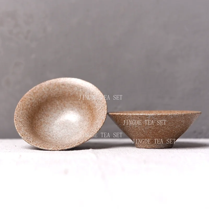 Blue and White Gilt Silver Teacup Handmade Ceramic Boutique Tea Cup Portable Single Cup Tea Bowl Household Teaware Accessories