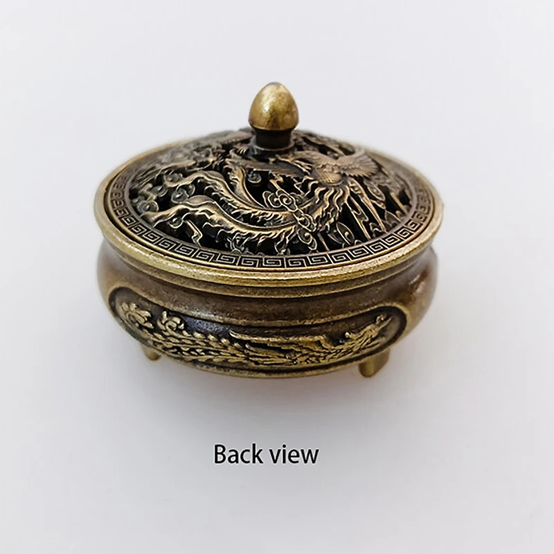 New 1PC Alloy Incense Burner Chinese Buddha Lotus Flower Incense Holder Handmade Censer For Buddhist Home Office Decoration 2