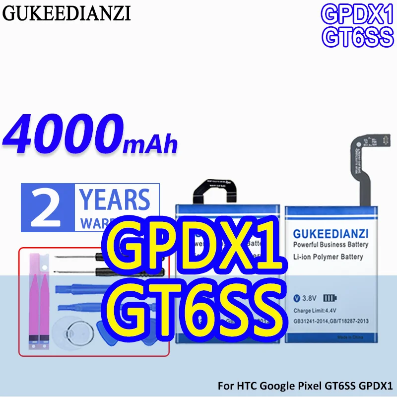 

High Capacity GUKEEDIANZI Battery GPDX1 GT6SS 1850mAh/4000mAh For HTC Google Pixel Fold