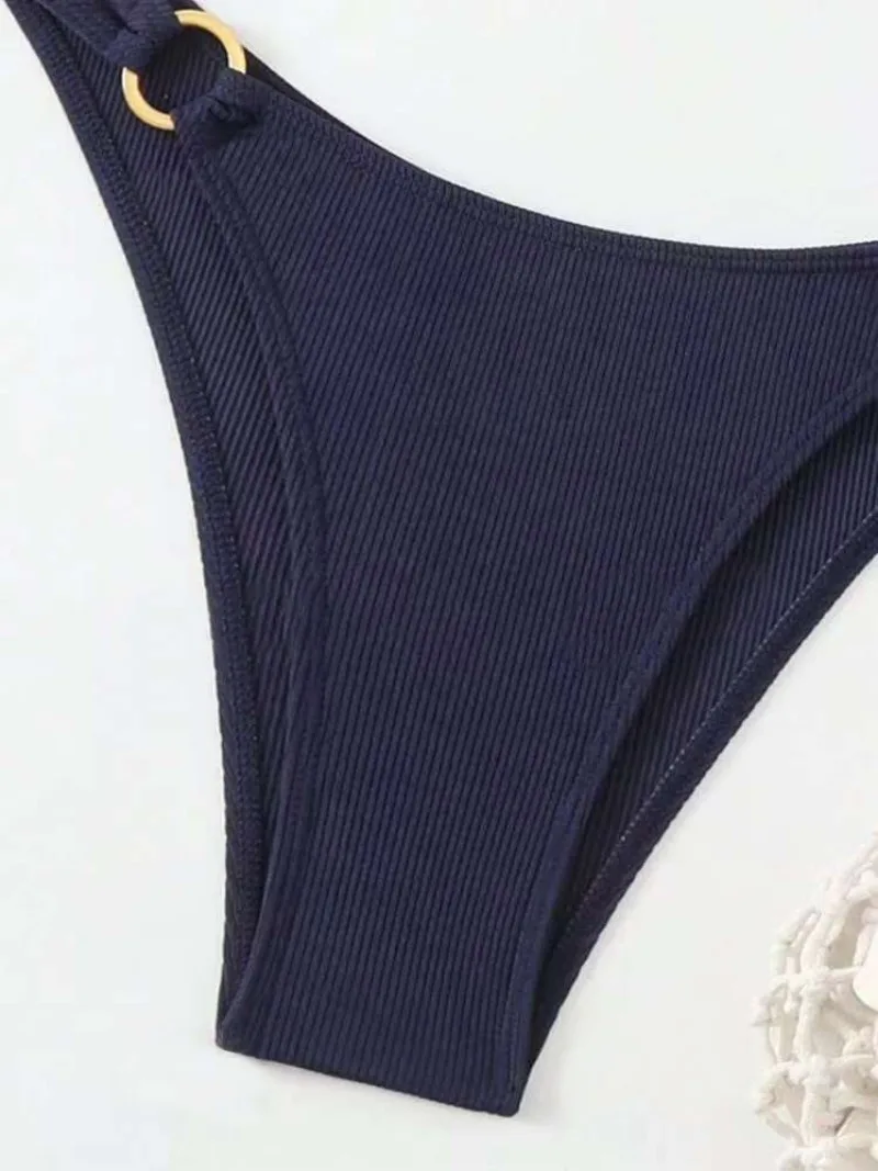 Adjustable Halter Bikini Set Solid Color Bikini Neck Trendy Swimwear for  Women Ladys Bathing Suit
