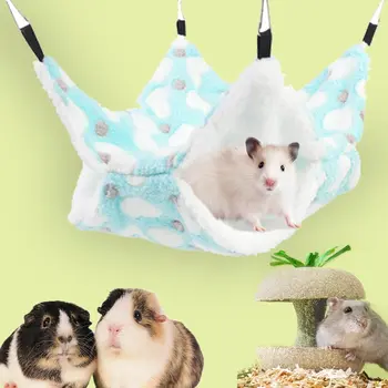 Amaca per criceti Letto sospeso per piccoli animali domestici Doppio caldo addensato Honeybug Scoiattolo volante Guinea Pig Amaca Accessori per gabbie per animali domestici