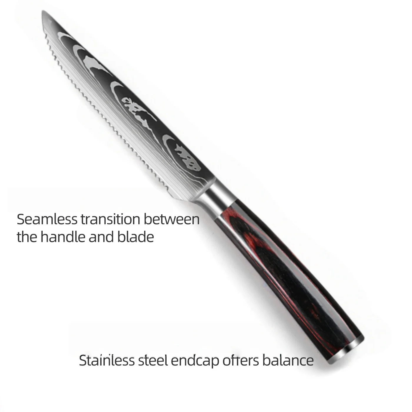 2/4/6/8-P High Hardness 4.5″laser Pattern Damascus Steak Knife Set Kitchen Stainless Steel With Wooden Handle High-quality Fork 4 2/4/6/8-P High Hardness 4.5"laser Pattern Damascus Steak Knife Set Kitchen Stainless Steel With Wooden Handle High-quality Fork 4