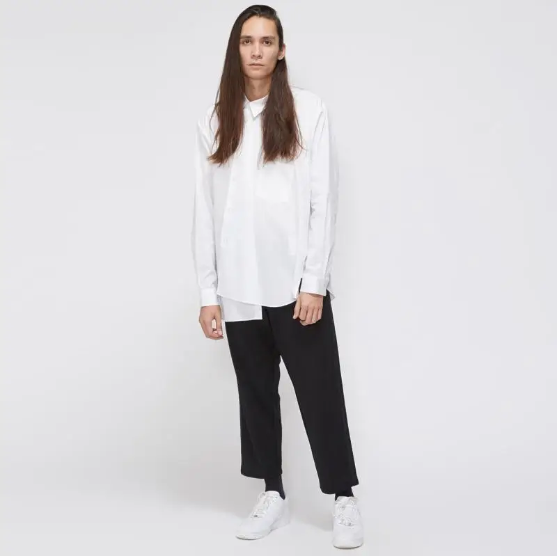 S-6XL New Men Women's Clothing Yamamoto Yoji style Catwalk Model Asymmetric Deconstruction Shirt Lovers Plus Size Costumes