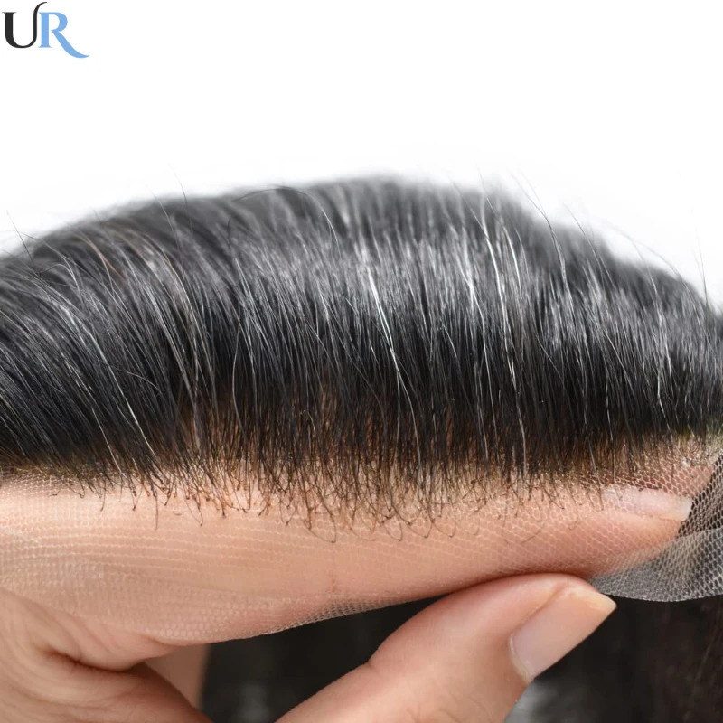 Human Hair Toupee For Men Full Lace Unit Breathable Male Capillary Prothesis