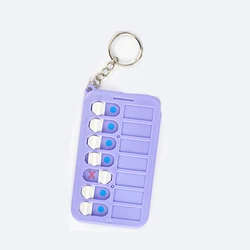 Child Self-Discipline Memo Board - Daily Planner and To-Do List with Detachable Keychain (Purple)
