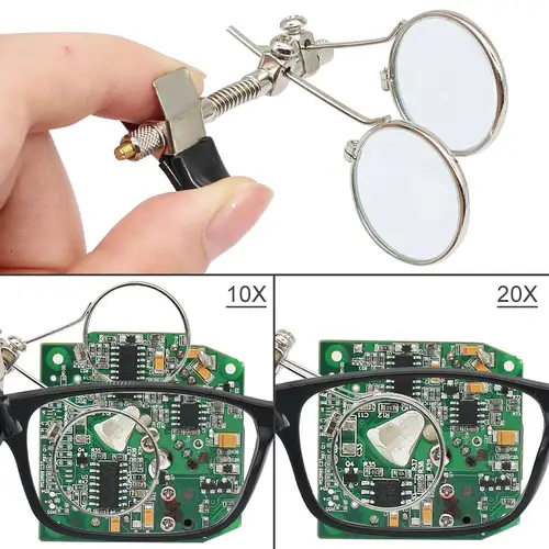 Magnifying Glass for Watch Repair 10X Double Lenses Stainless Steel Clip Magnifier Rotatable Diameter 25mm Monocular Magnifier - Image 5