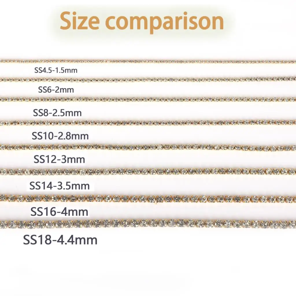 Elegant Gold Crystal Rhinestone Chain Decoration